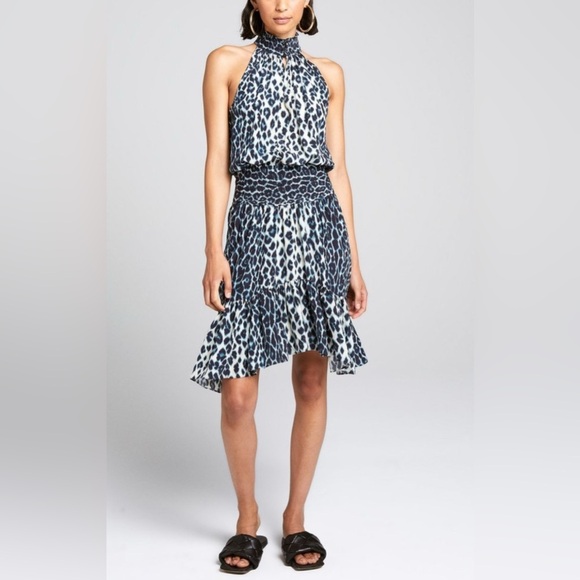 A.L.C.  Silk Cody Dress in Cream & Blue XS - Picture 1 of 14